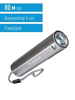 Фонарь Космос светодиодный мLED 1Вт линза аккум. Li-ion 18650 1.2А.ч Power-bank USB-шнур ABS-пластик картинка 